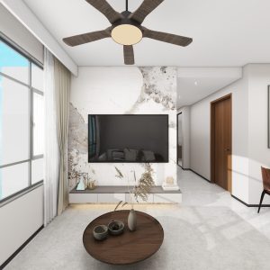 Living Suspended Tv Console with LED strip  (7 feet)