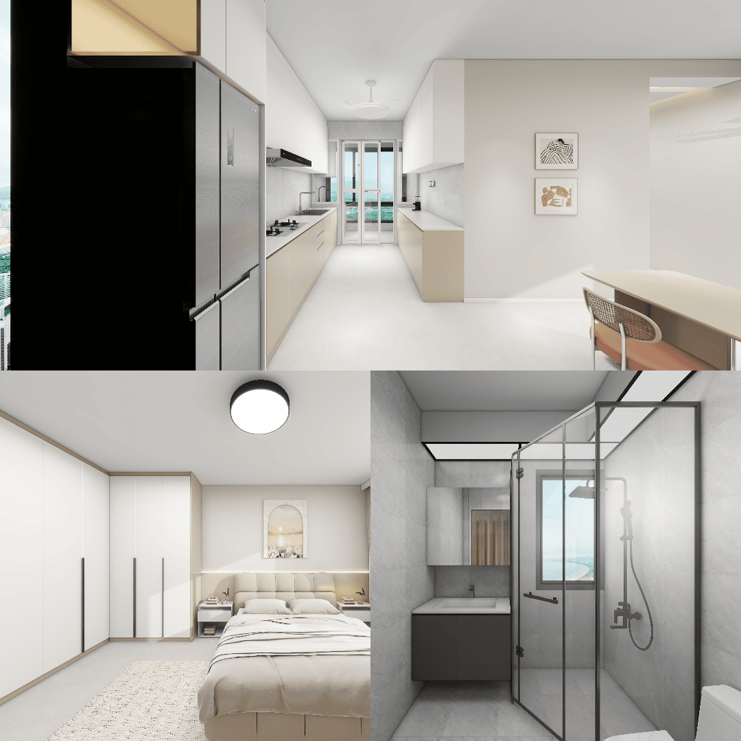 Canberra Vista 4-Room Design A (Kitchen, Master Bedroom, and Bathroom Cabinets)