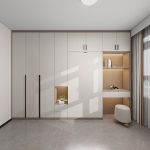 Bedroom 2 Space Saving Beds with Casement Wardrobe with Open Shelves  (11.5  feet)