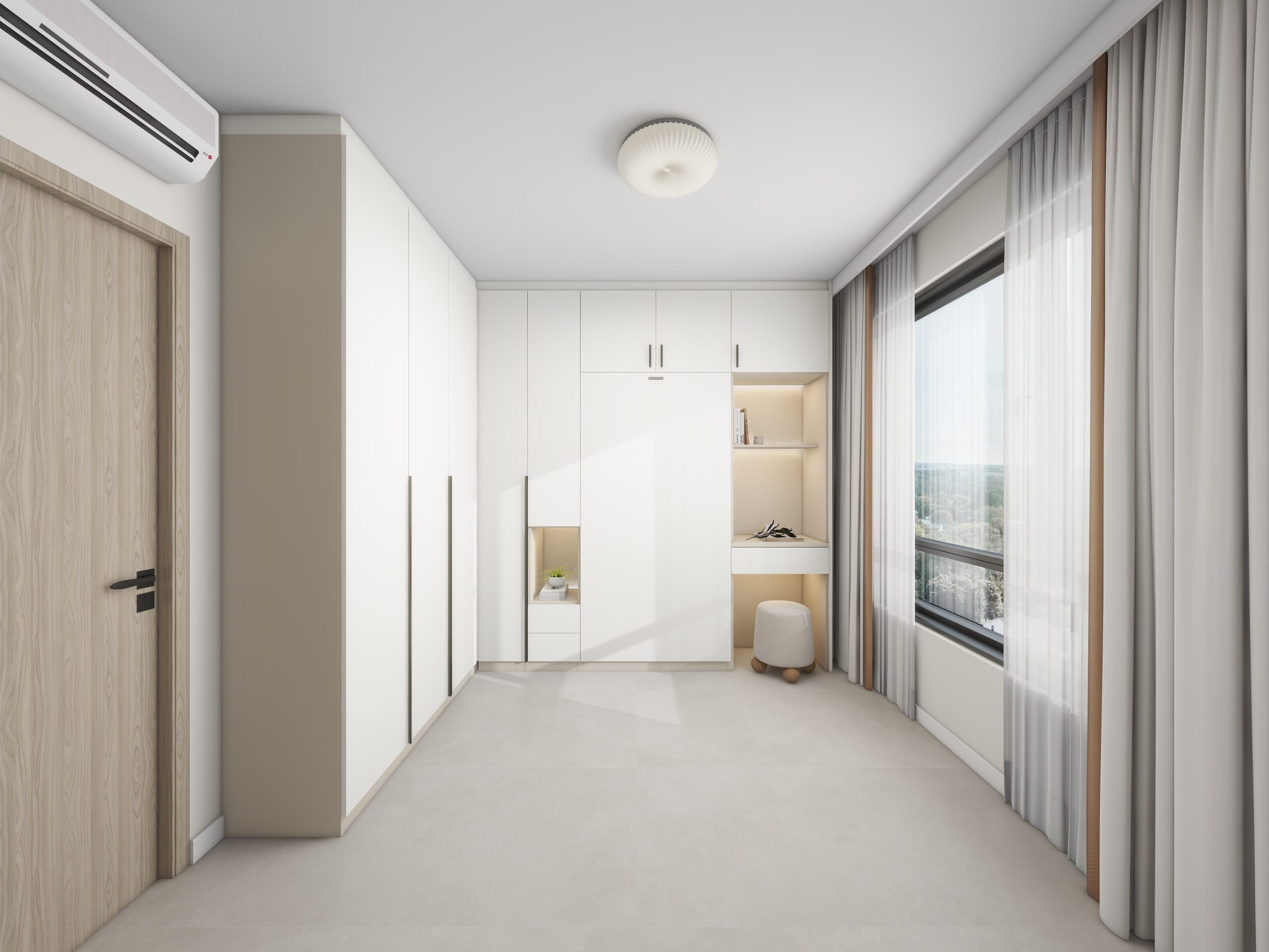 Bedroom 2 Space Saving Beds with Casement Wardrobe with Open Shelves (15.5 feet)