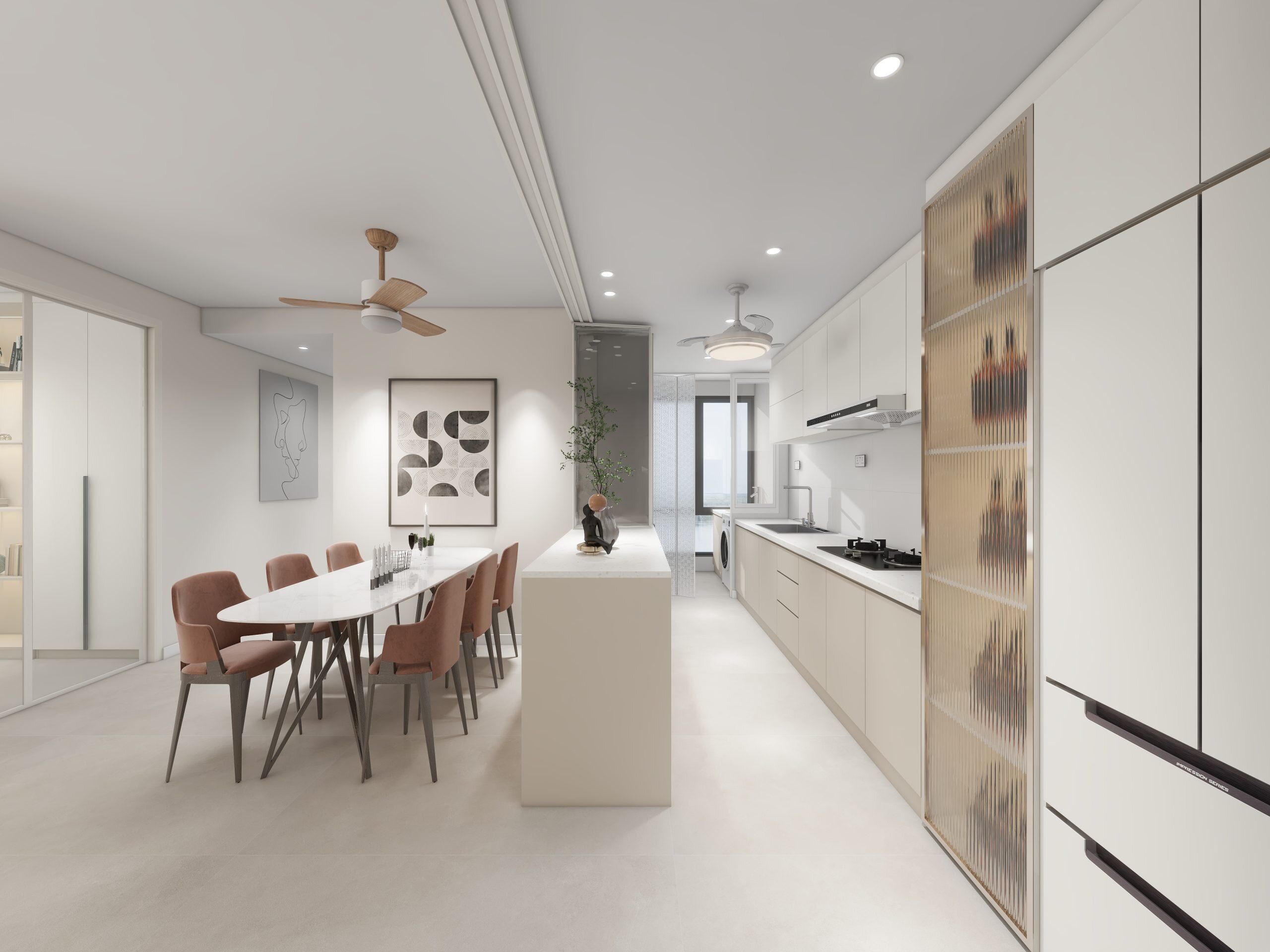 Kitchen Island with Sintered Stone  (8 feet)