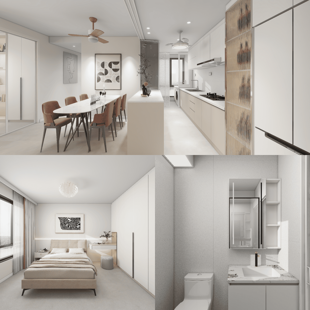 Canberra Vista 5-Room Design A (Kitchen, Master Bedroom, and Bathroom Cabinets)