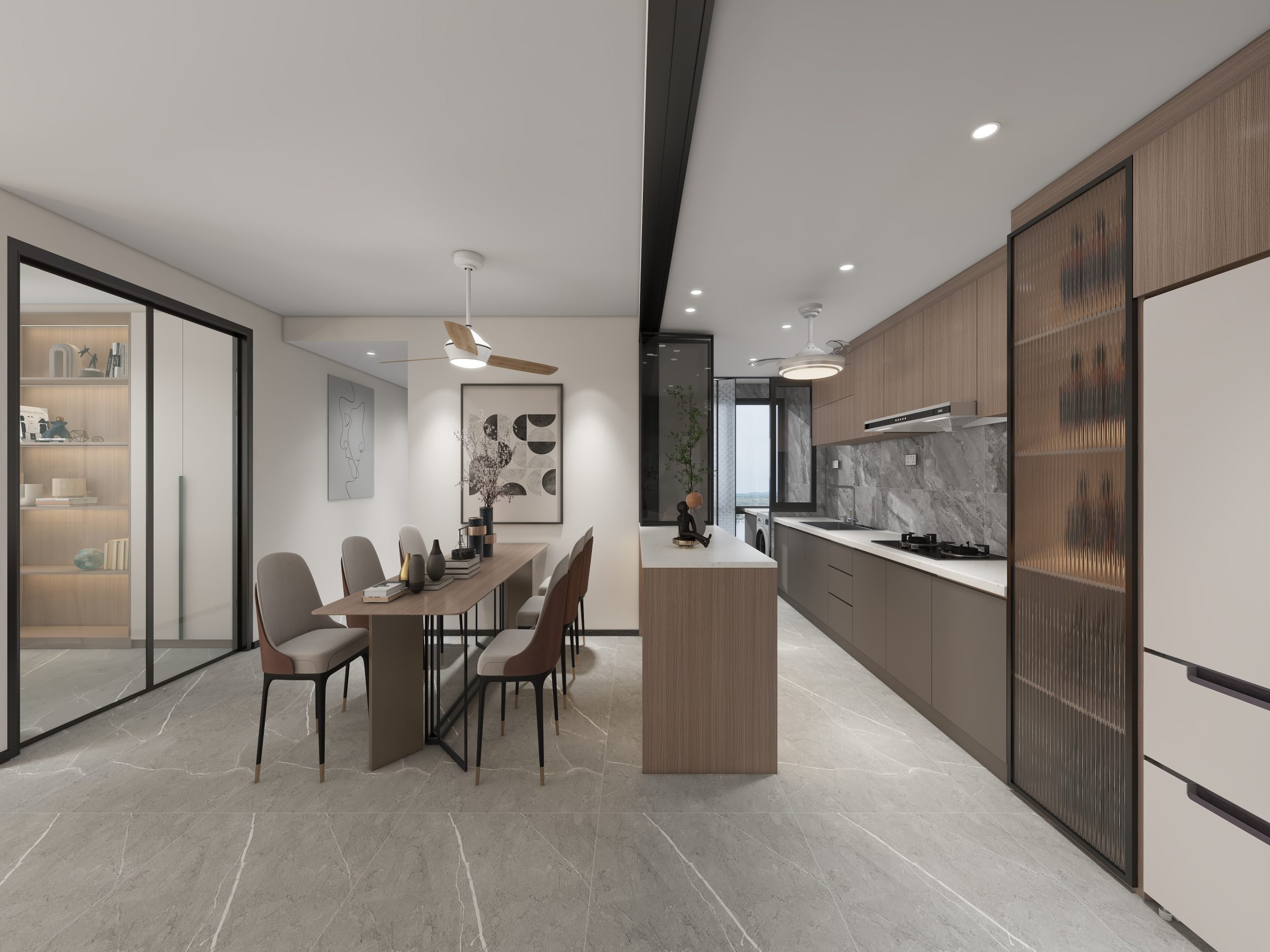 Kitchen Island with Sintered Stone  (8 feet)