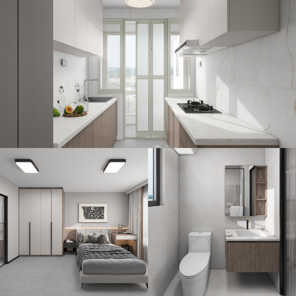 Grove Spring 5-Room Design B (Kitchen, Master Bedroom, and Bathroom Cabinets)