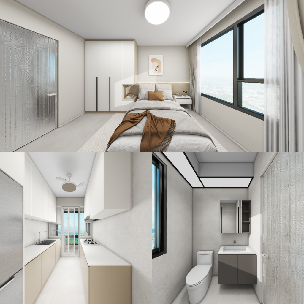 Grove Spring 4-Room Design A (Kitchen, Master Bedroom, and Bathroom Cabinets)