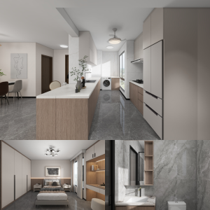 Tengah Parc Clover 5-Room Design B (Kitchen, Master Bedroom, and Bathroom Cabinets)