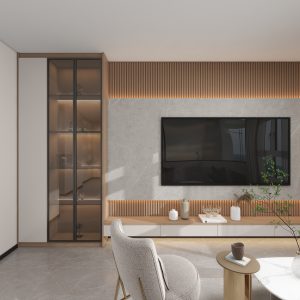Living Suspended Tv Console & Feature Wall  (11.5 feet)