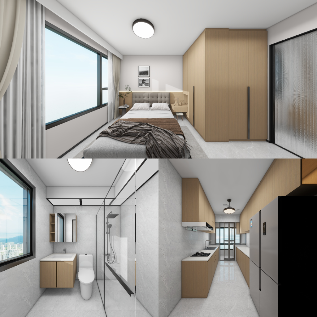 Tengah Parc Glen 4-Room Design B (Kitchen, Master Bedroom, and Bathroom Cabinets)