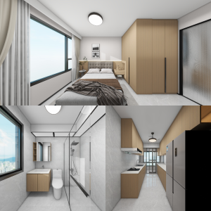 Tengah Parc Glen 4-Room Design B (Kitchen, Master Bedroom, and Bathroom Cabinets)