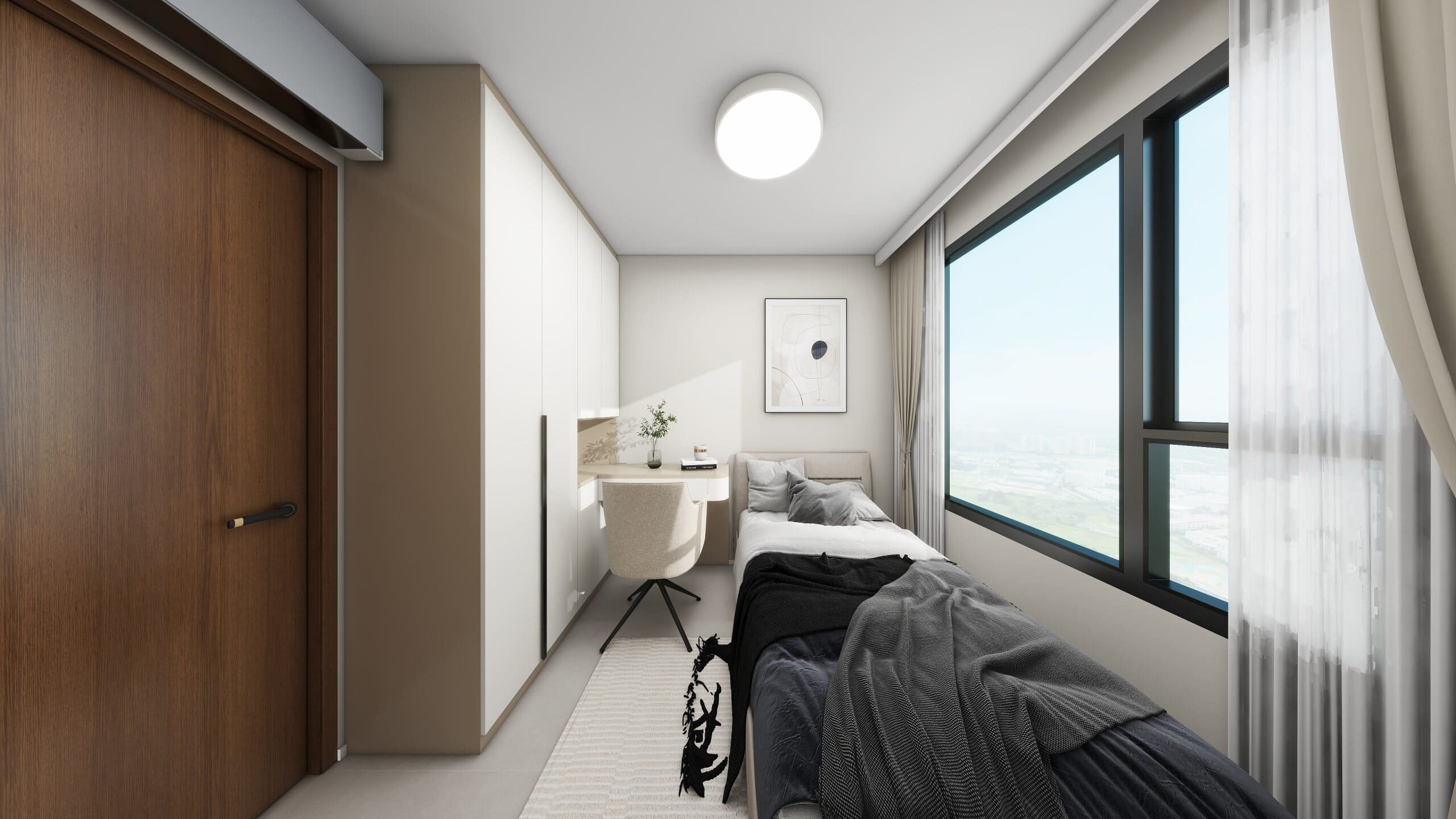Bedroom 1 Casement Wardrobe with Dressing Table (7 feet)