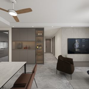 Living Tv Console & Feature Wall  (7 feet)