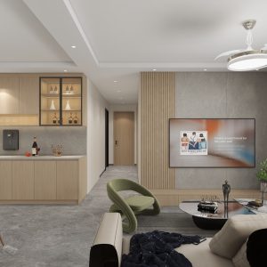 Living Suspended Tv Console & Feature Wall  (10 feet)