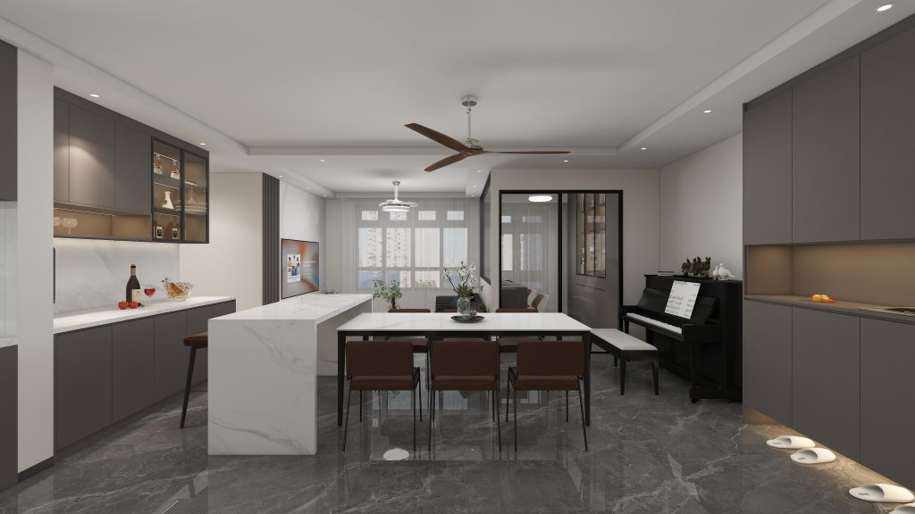 Dining Cabinet  with Glass Door (8 feet)