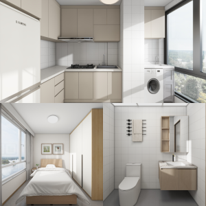 Woodgrove Edge 2-Room Design B (Kitchen, Master Bedroom, and Bathroom Cabinets)