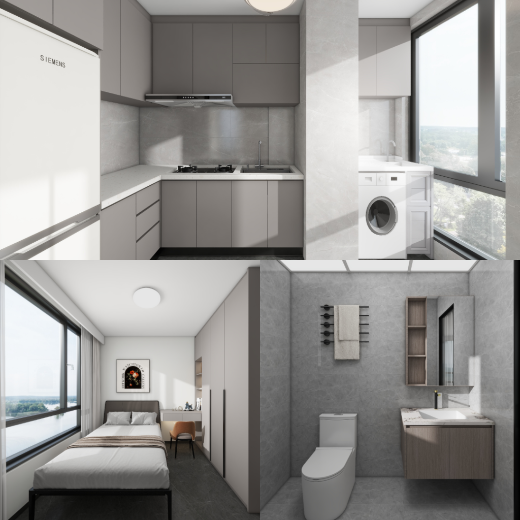 Woodgrove Edge 2-Room Design C (Kitchen, Master Bedroom, and Bathroom Cabinets)