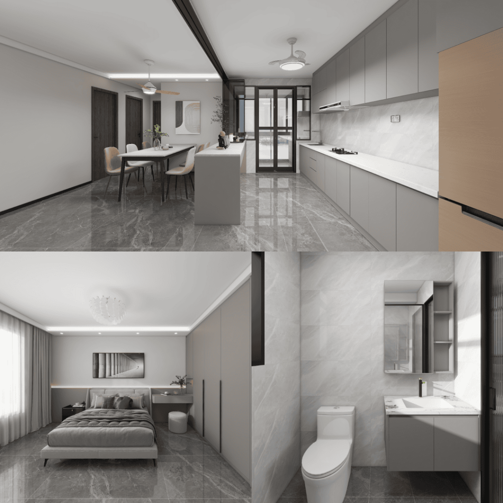 Bartley Beacon 5-Room Design C (Kitchen, Master Bedroom, and Bathroom Cabinets)