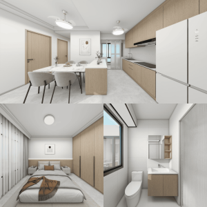 Bartley Beacon 4-Room Design B (Kitchen, Master Bedroom, and Bathroom Cabinets)