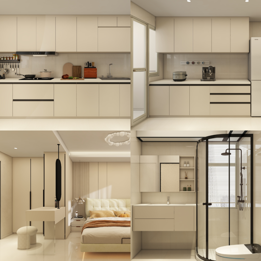 Tengah Garden Bloom 5-Room Design A (Kitchen, Master Bedroom, and Bathroom Cabinets)