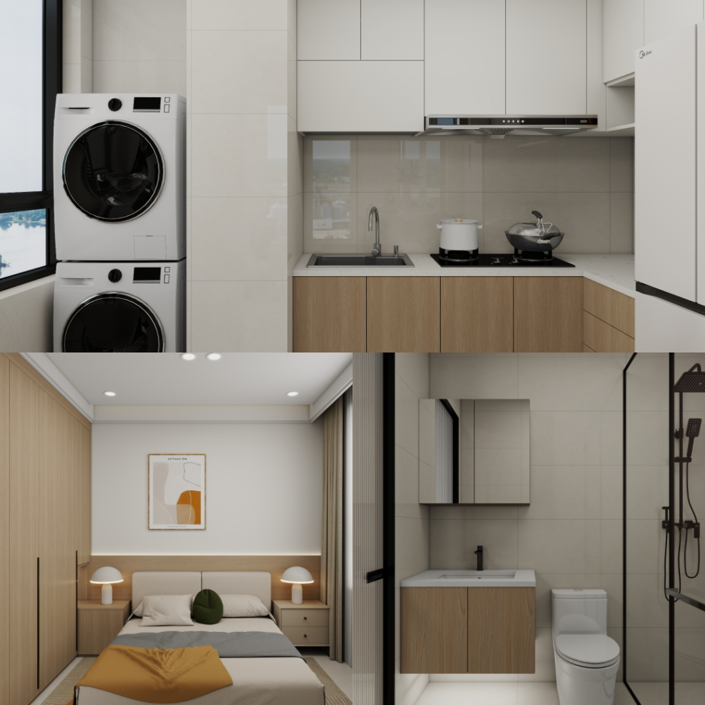 Tengah Garden Bloom 2-Room Design B (Kitchen, Master Bedroom, and Bathroom Cabinets)