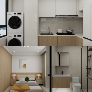 Tengah Garden Bloom 2-Room Design B (Kitchen, Master Bedroom, and Bathroom Cabinets)