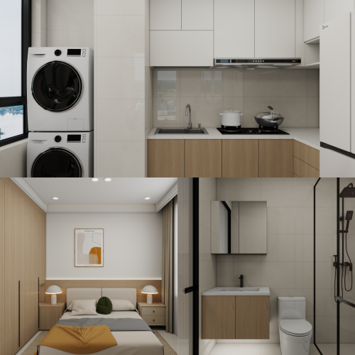 Tengah Garden Bloom 2-Room Design B (Kitchen, Master Bedroom, and Bathroom Cabinets)