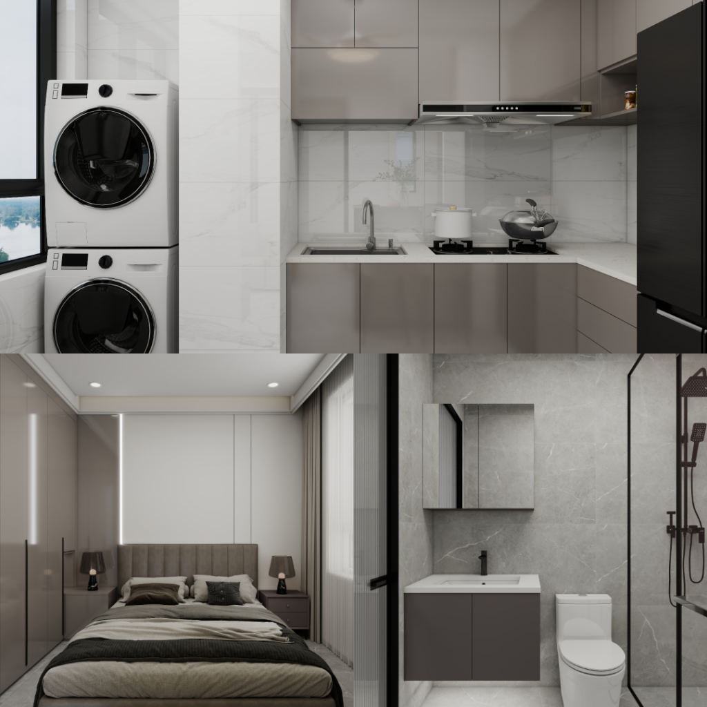 Tengah Garden Bloom 2-Room Design C (Kitchen, Master Bedroom, and Bathroom Cabinets)