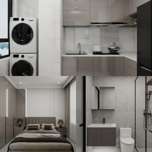 Tengah Garden Bloom 2-Room Design C (Kitchen, Master Bedroom, and Bathroom Cabinets)