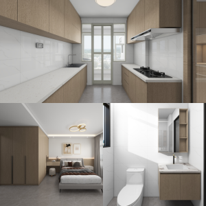 Hougang Citrine 4-Room Design B (Kitchen, Master Bedroom, and Bathroom Cabinets)