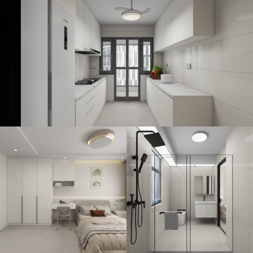 Tengah Parc Woods 4-Room Design A (Kitchen, Master Bedroom, and Bathroom Cabinets)
