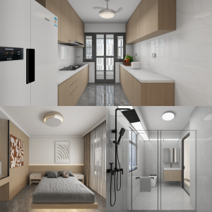 Tengah Parc Woods 4-Room Design B (Kitchen, Master Bedroom, and Bathroom Cabinets)