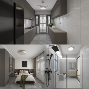 Tengah Parc Woods 4-Room Design C (Kitchen, Master Bedroom, and Bathroom Cabinets)