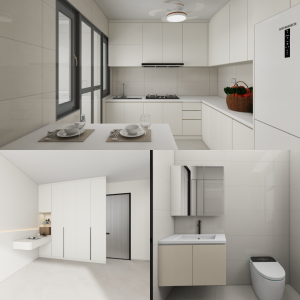 Punggol Point Cove 4-Room Design A (Kitchen, Master Bedroom, and Bathroom Cabinets)