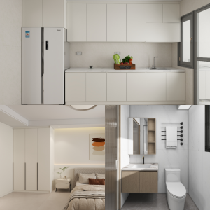 Sembawang Sun Sails 5-Room Design A (Kitchen, Master Bedroom, and Bathroom Cabinets)