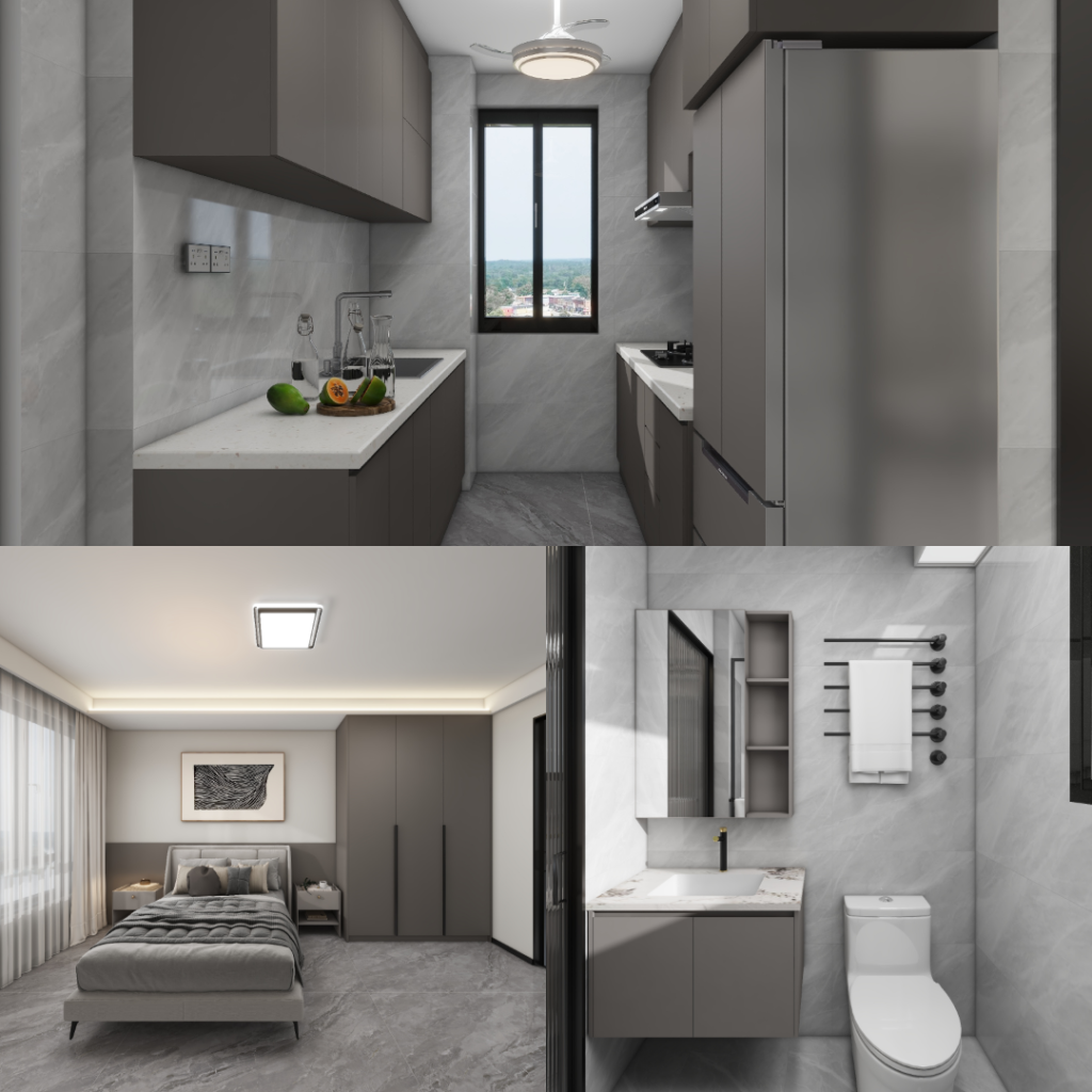 Sembawang Sun Sails 5-Room Design C (Kitchen, Master Bedroom, and Bathroom Cabinets)
