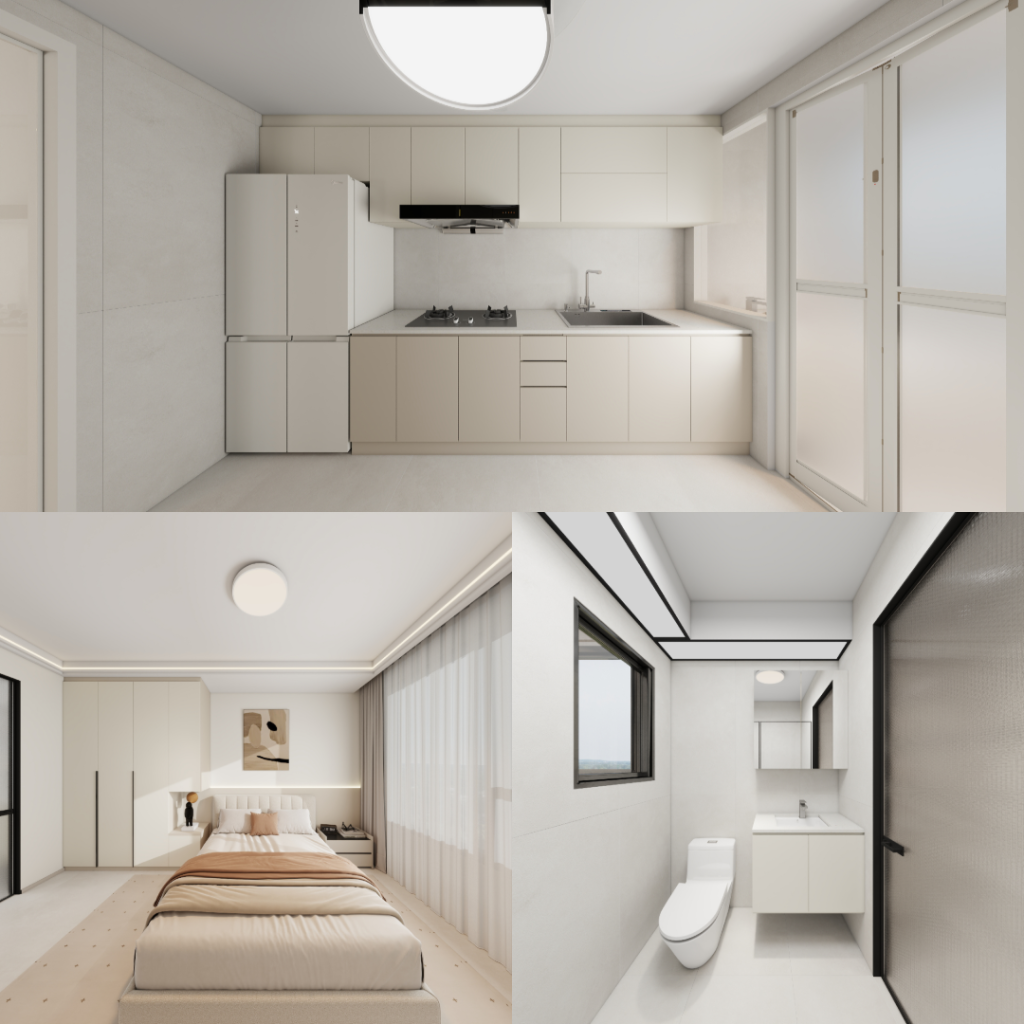 Sembawang Sun Sails 4-Room Design A (Kitchen, Master Bedroom, and Bathroom Cabinets)