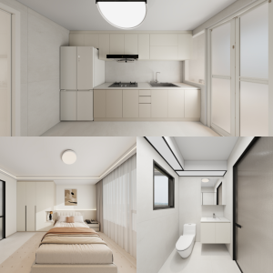 Sembawang Sun Sails 4-Room Design A (Kitchen, Master Bedroom, and Bathroom Cabinets)