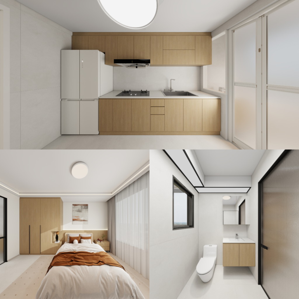 Sembawang Sun Sails 4-Room Design B (Kitchen, Master Bedroom, and Bathroom Cabinets)