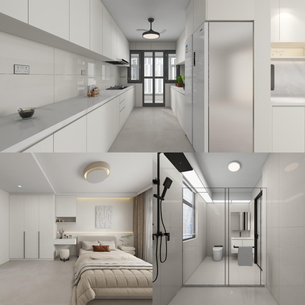 Tampines Green Emerald 5-Room Design A (Kitchen, Master Bedroom, and Bathroom Cabinets)