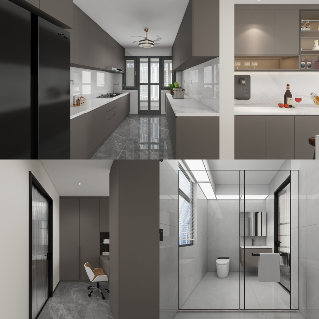 Tampines Green Emerald 5-Room Design C (Kitchen, Master Bedroom, and Bathroom Cabinets)