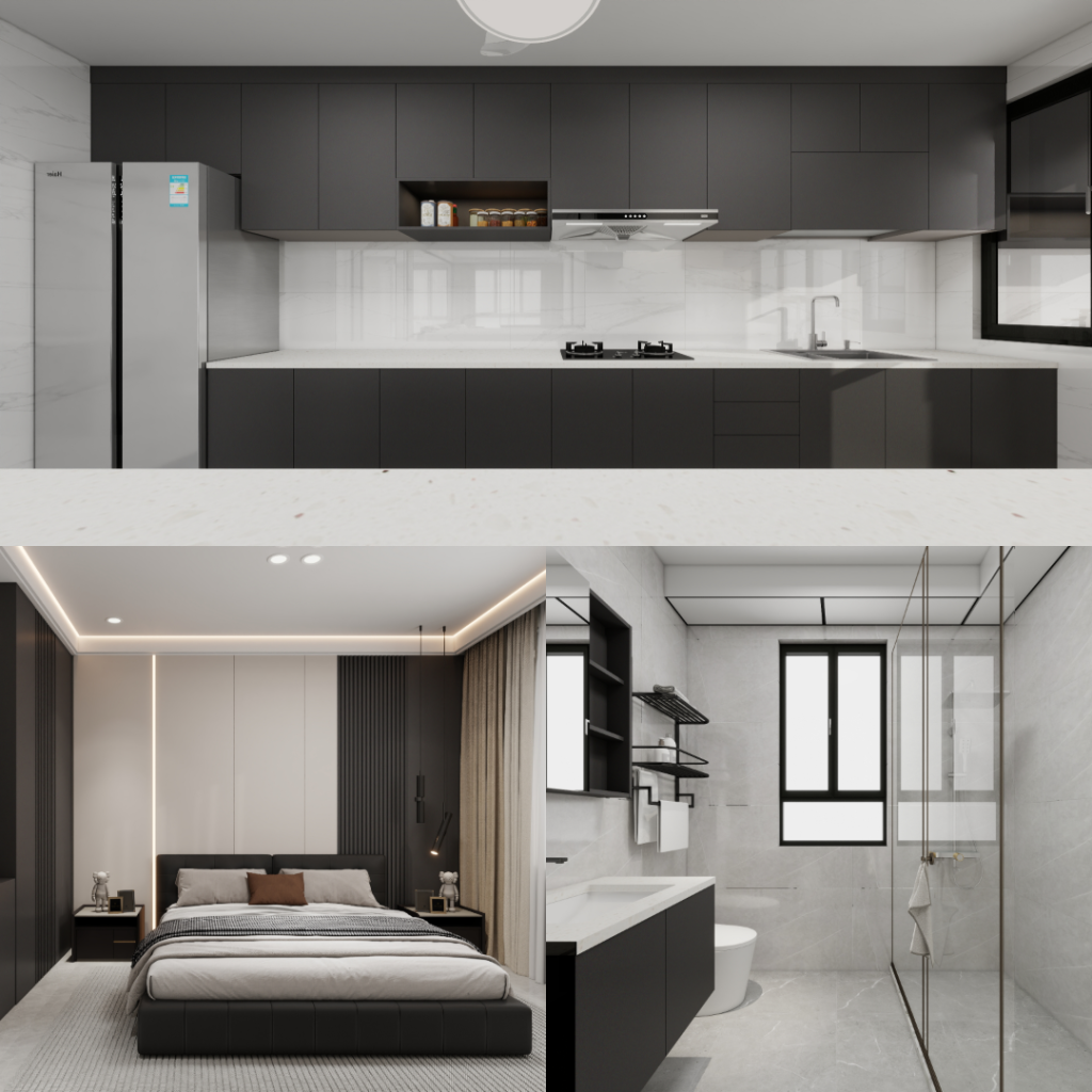 Tampines Green Opal 5-Room Design C (Kitchen, Master Bedroom, and Bathroom Cabinets)