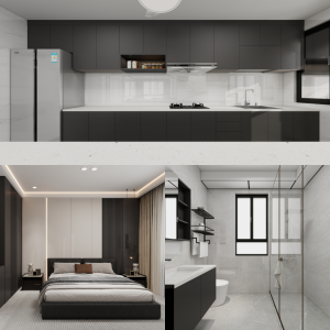 Tampines Green Opal 5-Room Design C (Kitchen, Master Bedroom, and Bathroom Cabinets)