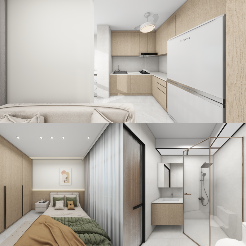 Toa Payoh Ridge 2-Room Design B (Kitchen, Master Bedroom, and Bathroom Cabinets)