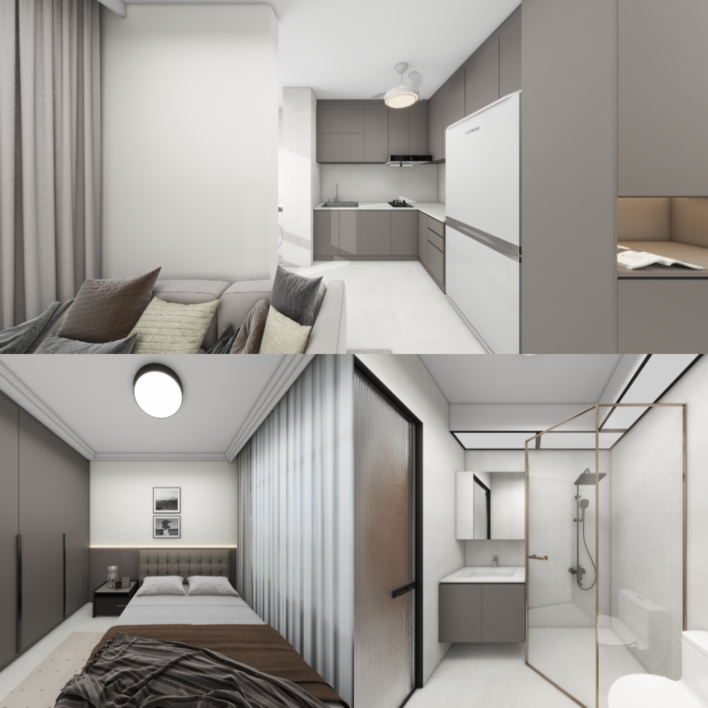 Toa Payoh Ridge 2-Room Design C (Kitchen, Master Bedroom, and Bathroom Cabinets)