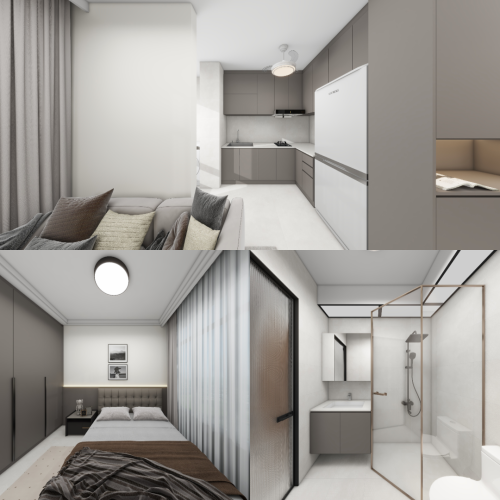 Toa Payoh Ridge 2-Room Design C (Kitchen, Master Bedroom, and Bathroom Cabinets)