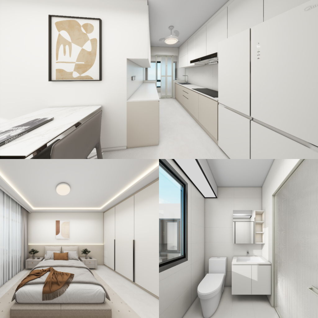 Toa Payoh Ridge 4-Room Type 2 Design A (Kitchen, Master Bedroom, and Bathroom Cabinets)