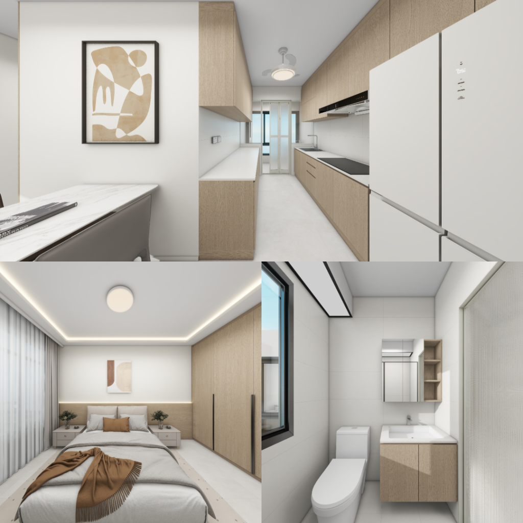 Toa Payoh Ridge 4-Room Type 2 Design B (Kitchen, Master Bedroom, and Bathroom Cabinets)