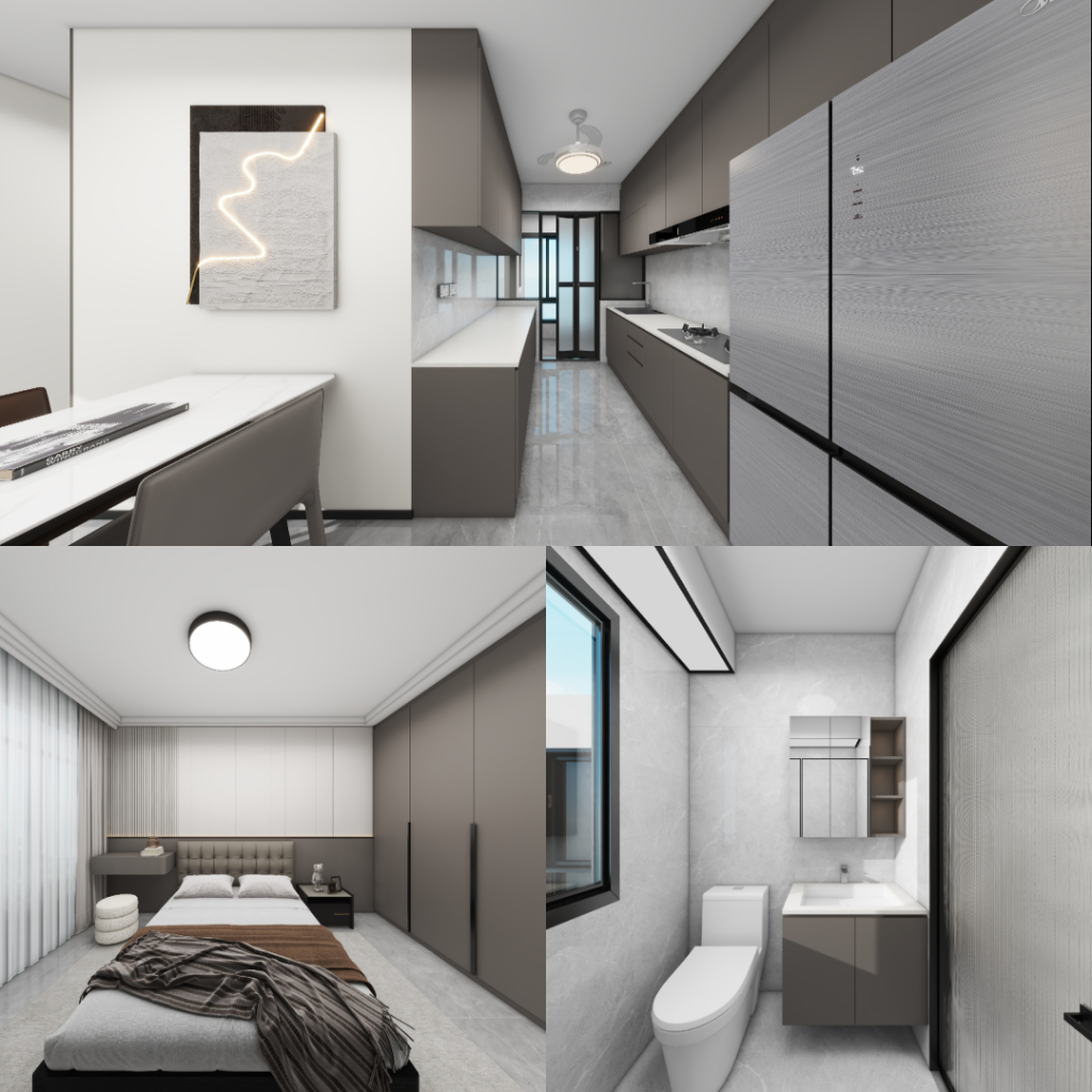 Toa Payoh Ridge 4-Room Type 2 Design C (Kitchen, Master Bedroom, and Bathroom Cabinets)