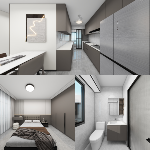 Toa Payoh Ridge 4-Room Type 2 Design C (Kitchen, Master Bedroom, and Bathroom Cabinets)
