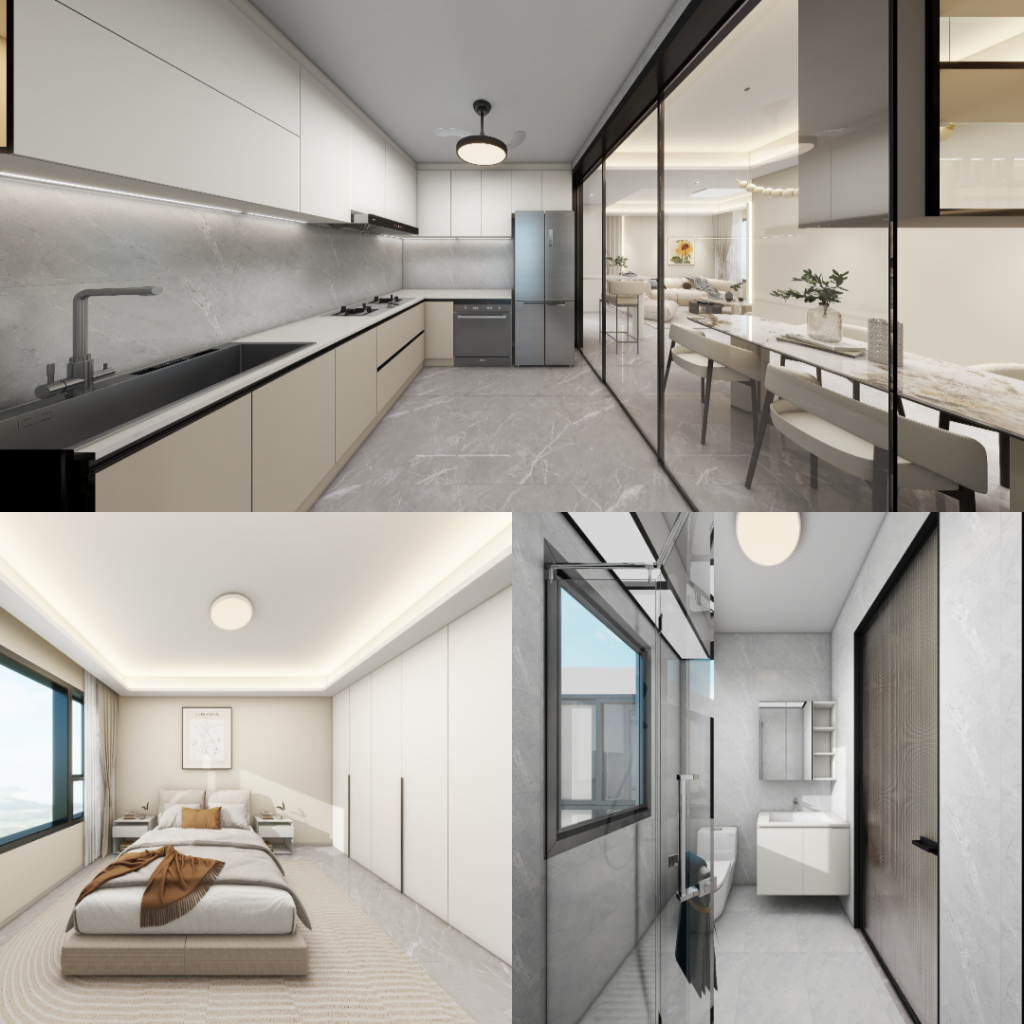 Woodgrove Edge 2-Room Design B (Kitchen, Master Bedroom, and Bathroom Cabinets)