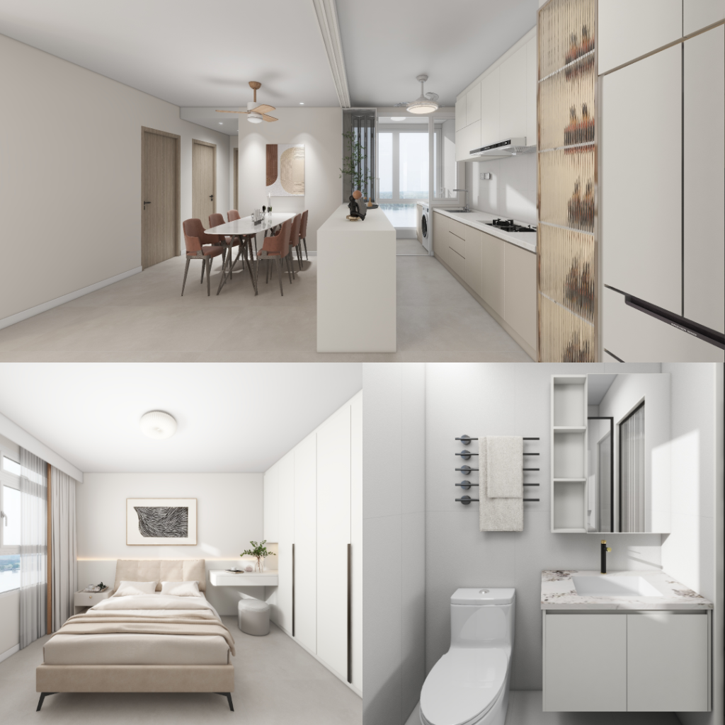 Woodgrove Edge 5-Room Design A (Kitchen, Master Bedroom, and Bathroom Cabinets)